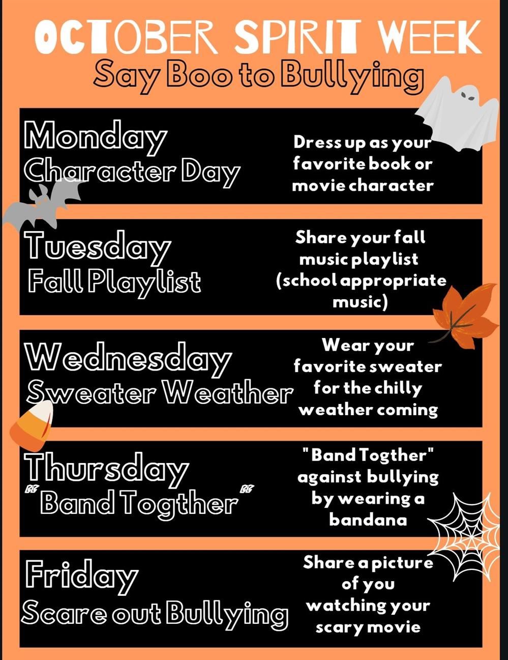 Oct Spirit Week Oct Spirit Week